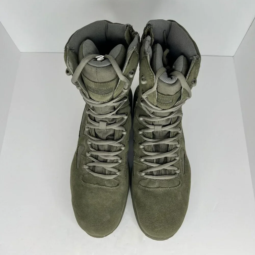 Reebok Mens RB8990 Sage Green Rapid Response With Zipper Size 14M Tactical Boots